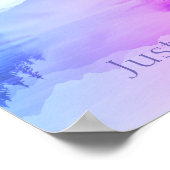 ブルーピンク山脈の森の風景が呼吸 ポスター (角)