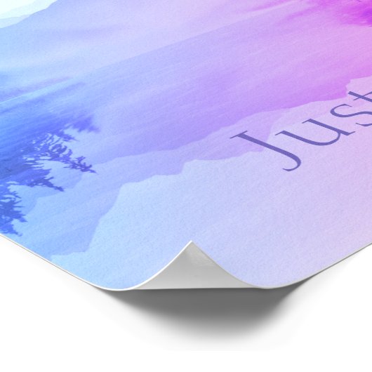 ブルーピンク山脈の森の風景が呼吸 ポスター (角)