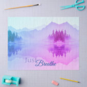 ブルーピンク山脈の森の風景が呼吸 薄葉紙 (クラフト)