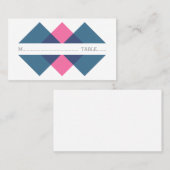 ブルーピンク幾何座標系座席表 プレイスカード (正面/裏面)