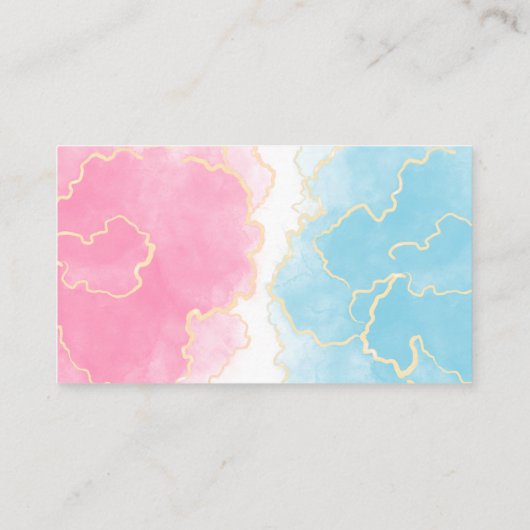 ブルーピンク性別おむつラッフルチケットカード エンクロージャーカード (裏面)