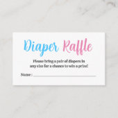 ブルーピンク性別リビールパーティーおむつラッフル エンクロージャーカード (正面)