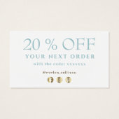 ブルーピンク感謝していオパール割引カード (裏面)