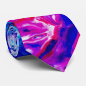 ブルーピンク水彩抽象芸術模様ネックタイ ネクタイ (ロール)
