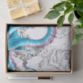 ブルーピンク漂白された触手インク 薄葉紙 (ギフト)