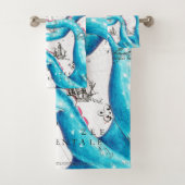 ブルーピンク漂白触手墨 バスタオルセット (インサイチュ)