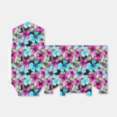 ブルーピンク白ブラックウォーター色の花のパターン フェイバーボックス (折り畳みなし)