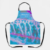ブルーピンク白色抽象芸術水彩表示 エプロン (正面)