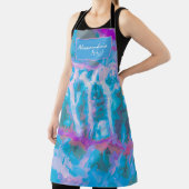ブルーピンク白色抽象芸術水彩表示 エプロン (インサイチュ)