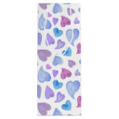 ブルーピンク紫色の水彩ハート ワインギフトバッグ (裏面)