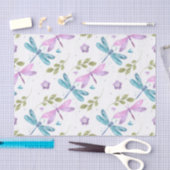 ブルーピンク紫色の水色トンボ 薄葉紙 (クラフト)