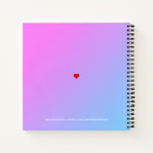 ブルーピンク絞り染めホワイトタイポグラフィ肯定 ノートブック (裏面)