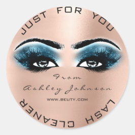 ブルーピンク美しいグリッターピーチラッシュメイクアップクリーナー ラウンドシール