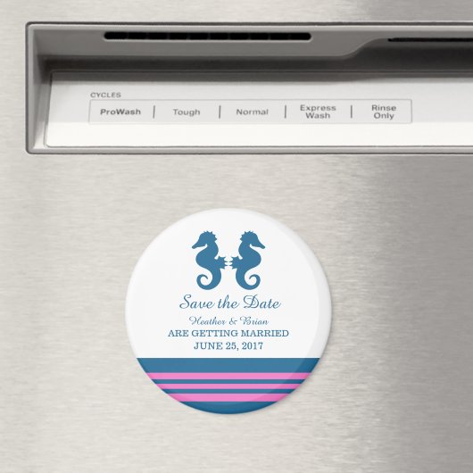 ブルーピンク航海ののシーホース日付磁石を保存 マグネット (インサイチュ (食洗機))