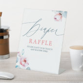 ブルーピンク花おむつラッフルチケットプレイスサイン 台座サイン (インサイチュ)