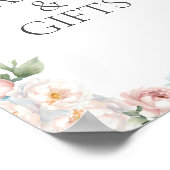 ブルーピンク花ブライダルシャワーカード&ギフト ポスター (角)