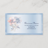 ブルーピンク花名刺 名刺 (裏面)