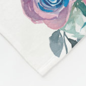 ブルーピンク赤面フローラツインマイルストーンベビー フリースブランケット (角)