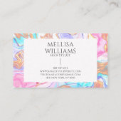 ブルーピンク金ゴールドグリッター美容師6パンチ ロイヤリティカード (裏面)