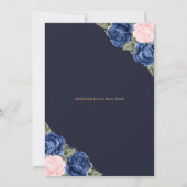 ブルーピンク金ゴールドフローラ写真追悼式 招待状 (裏面)