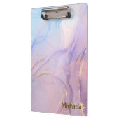 ブルーピンク金ゴールド水彩アート クリップボード (左)