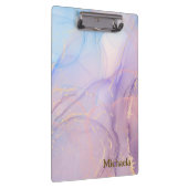 ブルーピンク金ゴールド水彩アート クリップボード (右)