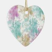 ブルーピンク金ゴールド水彩抽象芸術 セラミックオーナメント (右)