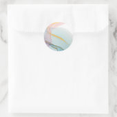 ブルーピンク金ゴールド水彩 ラウンドシール (バッグ)