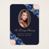 ブルーピンク金ゴールド追悼式祈りの言葉カード (正面)