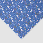 ブルーピンク雪の幸せな冬の森ベアバニー 薄葉紙 (詳細)