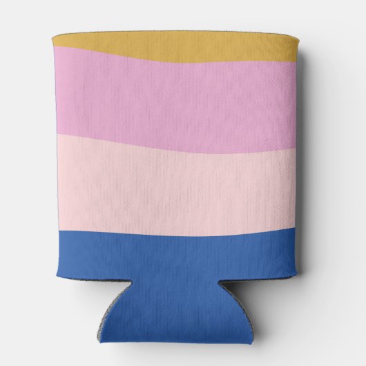 ブルーピンク黄色かわいいよくはしゃぐカスタムベビーシャワー 缶クーラー (裏面)