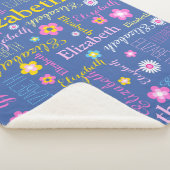 ブルーピンク黄色の女の子エリザベス名毛布 シェルパブランケット (3/4)