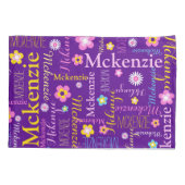 ブルーピンク黄色の紫のマッケンジーの名前 枕カバー (裏面)