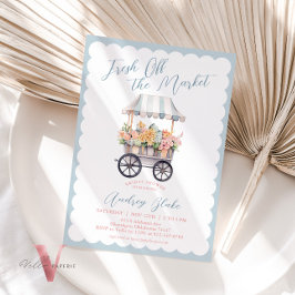 ブルーピンク・オフ・ザ・マーケットのブライダルシャワーへの招待 招待状