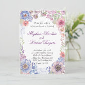 ブルーピンク&パープルワイルドフラワーリハーサルディナー 招待状 (スタンド正面)