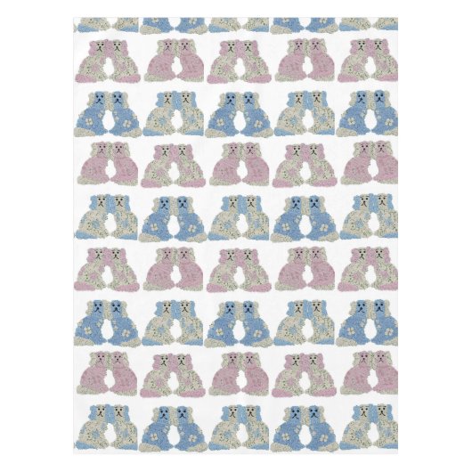 ブルーピンク(犬)スタッフォードドッグジンジャージャースジャー テーブルクロス (正面)