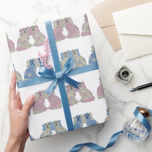 ブルーピンク(犬)スタッフォードドッグジンジャージャースジャー ラッピングペーパー (ギフト)