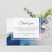 ～ブルーピンクAR17水色エレガントトレンディー結婚ズ サンキューカード (スタンド正面)