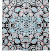 ブルーピンクMochaブラックグラデーション塗りつぶしパターン シャワーカーテン (正面)