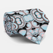 ブルーピンクMochaブラックグラデーション塗りつぶしパターン ネクタイ (ロール)