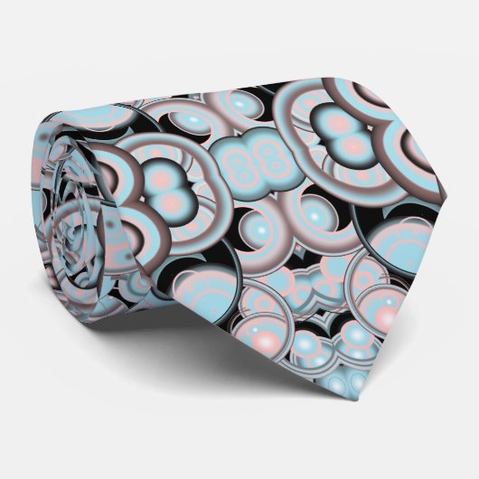 ブルーピンクMochaブラックグラデーション塗りつぶしパターン ネクタイ (ロール)