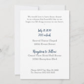 ブルーピンストライプゲイ結婚式招待状 招待状 (裏面)