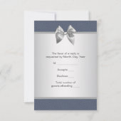 ブルーピンスプレイブルーシルバー男の赤ちゃんシャワーRSV 出欠カード (裏面)