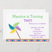 ブルーピンホイール招待状 招待状 (正面/裏面)