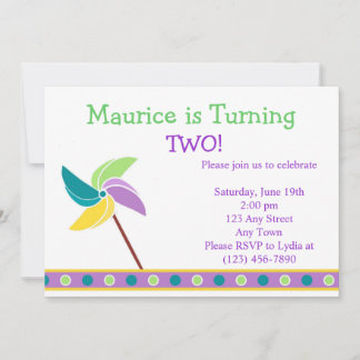 ブルーピンホイール招待状 招待状