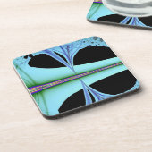 ブルーピンポイント抽象芸術コークコースターセット コースター (左側)