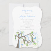 ブルーピーインザポッドボーイベビーシャワー招待状 招待状 (正面)