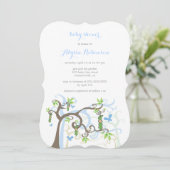 ブルーピーインザポッドボーイベビーシャワー招待状 招待状 (スタンド正面)