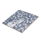 ブルーピーキングラビットバニーフローラデダムデルフト タイル (側面)