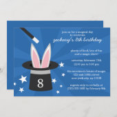 ブルーピークブーウサギの魔法カスタム誕生会 招待状 (正面/裏面)